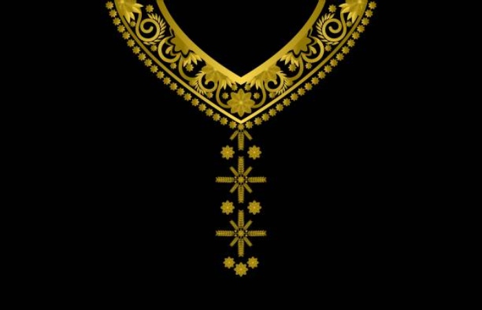 Floral Design Gold Choker