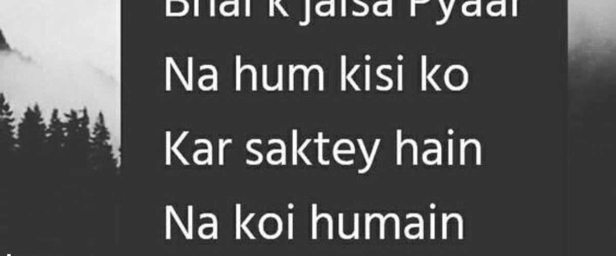 Bhai Ke Liye Shayari In English 2 Line