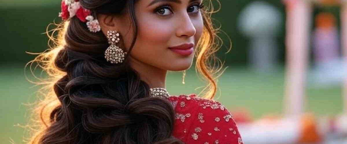 Engagement Modern Indian Wedding Hairstyles for Long Hair