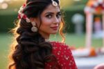 Engagement Modern Indian Wedding Hairstyles for Long Hair